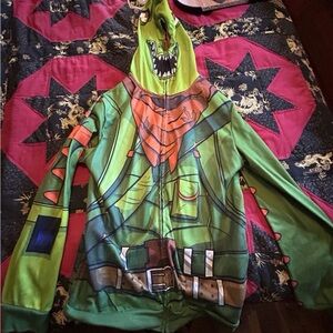 Fortnite Rex Cosplay Boys Hoodie Full Zip Jacket with Mesh Face XL